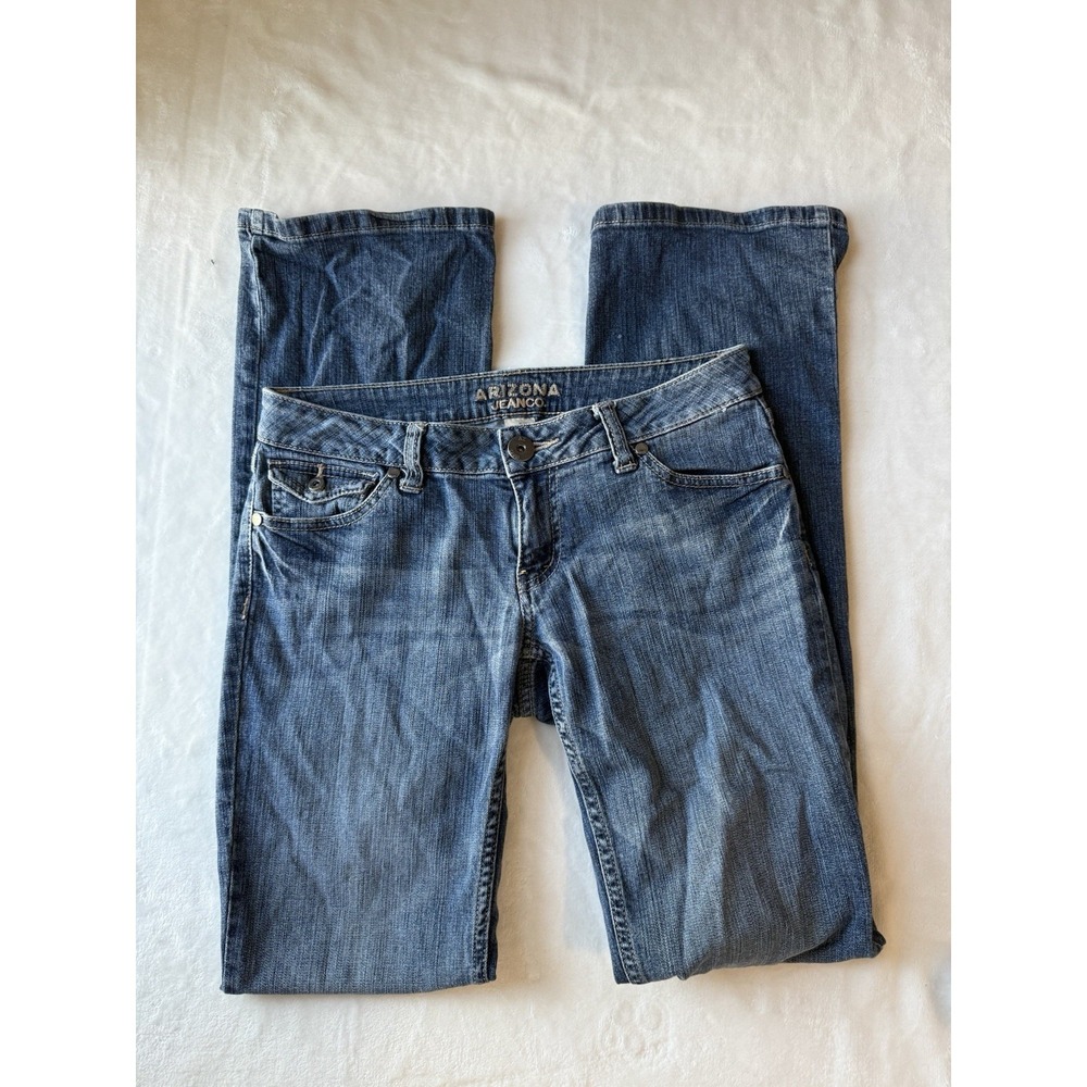 Arizona Jean‎ Co Size 5 Long Blue Denim Five Pockets Flap Button Cotton Stretch